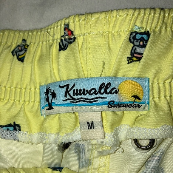 Kuwalla Swimwear Men’s Swimsuit| USM/ Yellow with fun characters. - Picture 4 of 6